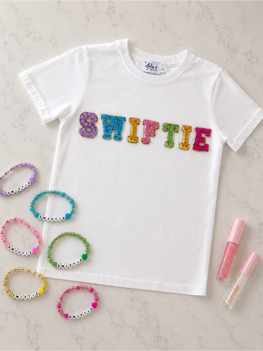 Lola + The Boys SWIFTIE Sequin Tee Size 10